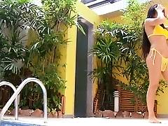 Sexy poolside latina cunt fucking